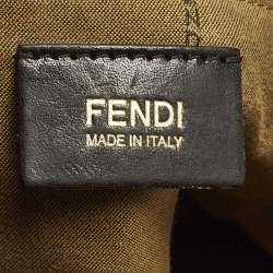 Pre Owned Fendi Forever Bauletto Tobacco Zucca Canvas and Leather Bag
