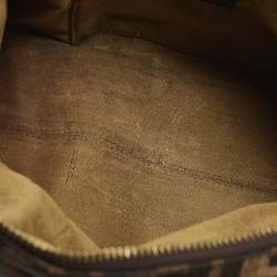 Pre Owned Fendi Forever Bauletto Tobacco Zucca Canvas and Leather Bag