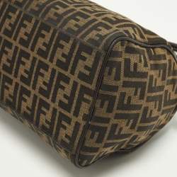 Pre Owned Fendi Forever Bauletto Tobacco Zucca Canvas and Leather Bag