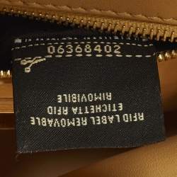 Pre Owned Fendi Peekaboo Mini Light Yellow Leather Top Handle Bag