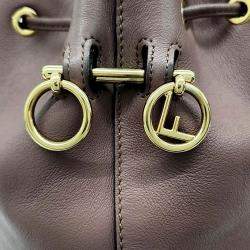 Pre Owned Fendi Pink Leather Montrezo Bucket Bag