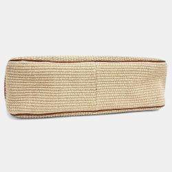 Pre Owned Fendi Beige, Brown Raffia Shopper Bag