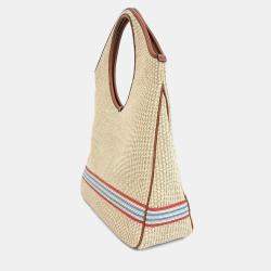 Pre Owned Fendi Beige, Brown Raffia Shopper Bag