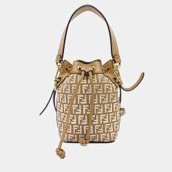 Pre Owned Fendi Multicolor Fabric and Leather Montresor Bucket Bag Mini