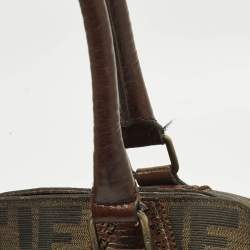 Pre Owned حقيبة فندي شيف دو جور كانفاس زوكا تبغ متوسطة