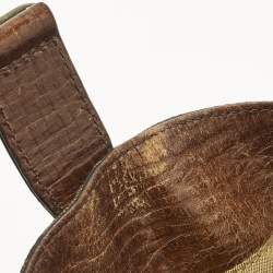 Pre Owned حقيبة فندي شيف دو جور كانفاس زوكا تبغ متوسطة