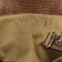 Pre Owned حقيبة فندي شيف دو جور كانفاس زوكا تبغ متوسطة