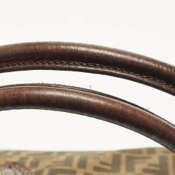 Pre Owned حقيبة فندي شيف دو جور كانفاس زوكا تبغ متوسطة