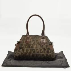 Pre Owned حقيبة فندي شيف دو جور كانفاس زوكا تبغ متوسطة