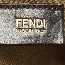 Pre Owned حقيبة فندي شيف دو جور كانفاس زوكا تبغ متوسطة