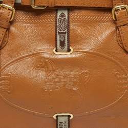 Pre Owned Fendi Villa Borghese Grand Tan Selleria Leather Tote