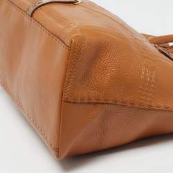 Pre Owned Fendi Villa Borghese Grand Tan Selleria Leather Tote