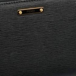 مملوكة مسبقًا Fendi Zip Black Leather Continental Wallet
