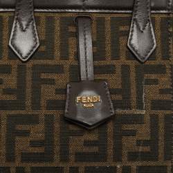 Pre Owned Fendi Origami Mini Tobacco Zucca Canvas and Leather Bag