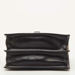 Pre Owned Fendi Kan I Medium Black/Brown Zucca Embossed Leather Shoulder Bag