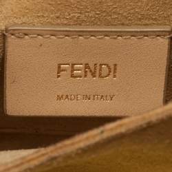 Pre Owned Fendi Kan I Medium Black/Brown Zucca Embossed Leather Shoulder Bag