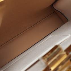 Pre Owned Fendi Peekaboo Mini Beige Leather Top Handle Bag