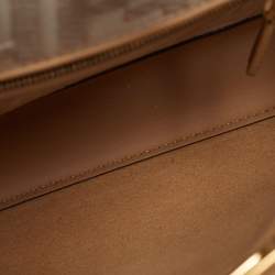 Pre Owned Fendi Peekaboo Mini Beige Leather Top Handle Bag