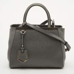مملوكة مسبقًا Fendi 2Jours Petite Grey Leather Tote