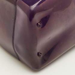 Pre Owned Furla Candy Dark Purple Rubber Satchel