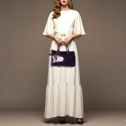 Pre Owned Furla Candy Dark Purple Rubber Satchel