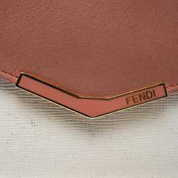 Pre Owned Fendi White/Peach Leather Small 2Jours Wallet