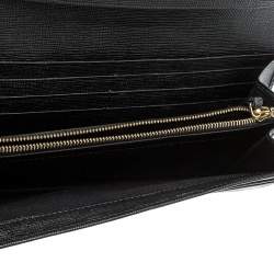 Pre Owned Fendi Black Leather Crayons Continental Wallet
