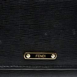 Pre Owned Fendi Black Leather Crayons Continental Wallet