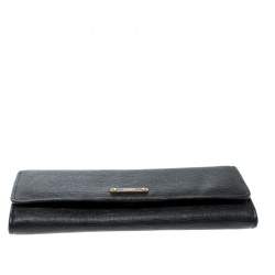 Pre Owned Fendi Black Leather Crayons Continental Wallet