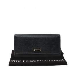 Pre Owned Fendi Black Leather Crayons Continental Wallet