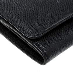 Pre Owned Fendi Black Leather Crayons Continental Wallet