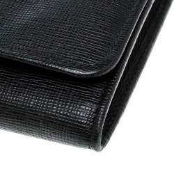 Pre Owned Fendi Black Leather Crayons Continental Wallet