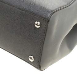 Pre Owned Fendi Grey Two Tone Leather Mini 2Jours Tote