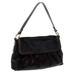 Pre Owned Fendi Dark Brown Pony Hair Chef Shoulder Bag