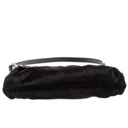 Pre Owned Fendi Dark Brown Pony Hair Chef Shoulder Bag