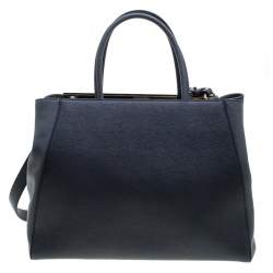 Pre Owned Fendi Grey Leather Medium 2Jours Tote