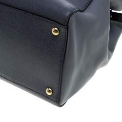 Pre Owned Fendi Grey Leather Medium 2Jours Tote