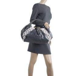 Pre Owned Fendi Grey Limited Edition Beaded Spy Bag