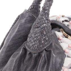 Pre Owned Fendi Grey Limited Edition Beaded Spy Bag