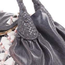 Pre Owned Fendi Grey Limited Edition Beaded Spy Bag