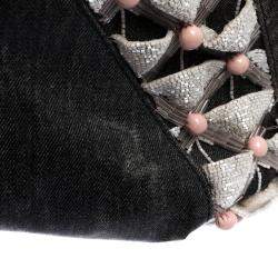 Pre Owned Fendi Grey Limited Edition Beaded Spy Bag