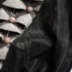 Pre Owned Fendi Grey Limited Edition Beaded Spy Bag