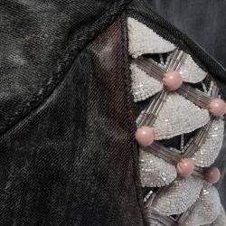 Pre Owned Fendi Grey Limited Edition Beaded Spy Bag