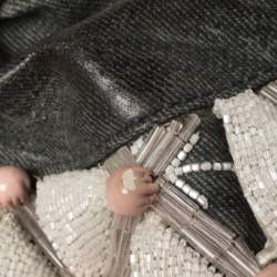 Pre Owned Fendi Grey Limited Edition Beaded Spy Bag