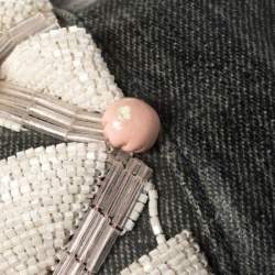 Pre Owned Fendi Grey Limited Edition Beaded Spy Bag