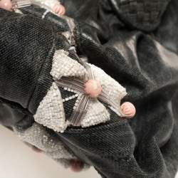 Pre Owned Fendi Grey Limited Edition Beaded Spy Bag