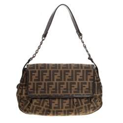 Pre Owned Fendi Tobacco Zucca Canvas B Bis Shoulder Bag 