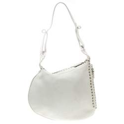 Fendi Ivory Selleria Leather Small Oyster Hobo