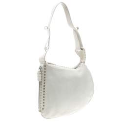 Fendi Ivory Selleria Leather Small Oyster Hobo