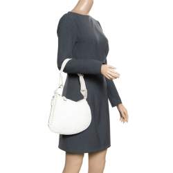 Fendi Ivory Selleria Leather Small Oyster Hobo